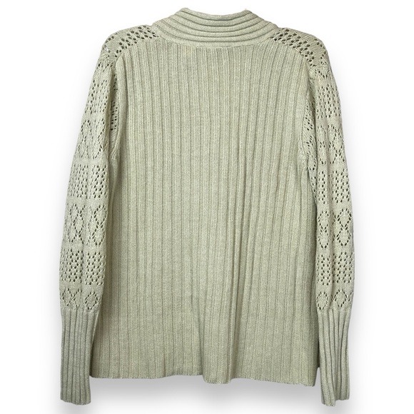 Liz Claiborne Axcess Lime Green Vintage Wool V-Neck Long Sleeve Knit Sweater XL - Picture 2 of 3